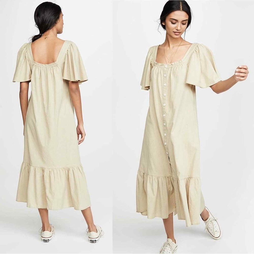 Free People sweet Sunday midi dress, size s, colour sisal